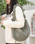 Pleated Hobo Shoulder Bag