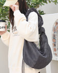 Pleated Hobo Shoulder Bag