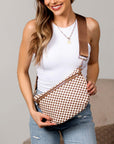 Layla Woven Checkered Crossbody Sling Bag