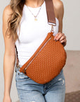 Vivienne Solid Woven Crossbody Sling Bag