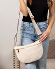 Layla Woven Checkered Crossbody Sling Bag