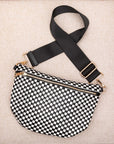 Layla Woven Checkered Crossbody Sling Bag