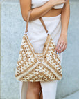 Dahlia Woven Straw Shoulder Bag