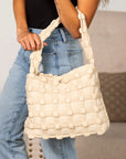 Maya Basket Weave Puffer Tote