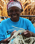 Ash Wisdom Striped Handwoven Sisal Straw Basket Tote