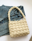 Maya Basket Weave Puffer Tote
