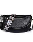 Callie Fold Over Leather Crossbody Sling Bag