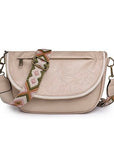 Callie Fold Over Leather Crossbody Sling Bag