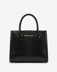 Patrizia (black) - Italian calf leather women's handbag (with shoulder strap)