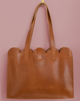 Scalloped Large Leather Handbag