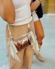 Clear Fringe Crossbody Handbag