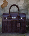 Margo - Fall Wicker Handbag - Black & Chocolate