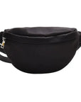Women Black PU Leather Chest Luxurious Bags Fashionable Crossbody Waist Purse Unisex Fanny Bag Modern Traveling Bag