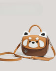 Design cute PU cartoon saddle bag, women's bag animal pattern small Crossbody bag, shoulder bag, mini top handle purse, toddler purse