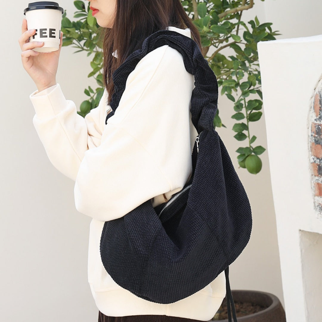 Pleated Hobo Shoulder Bag