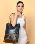 Green Women's Leather Tote