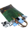 Green Women's Leather Tote