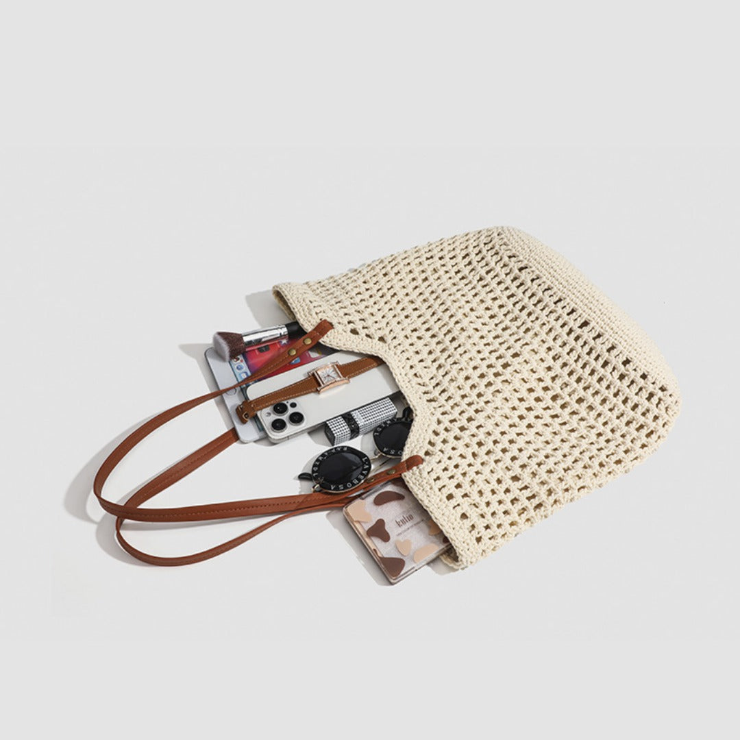 Grid-Knit Hobo