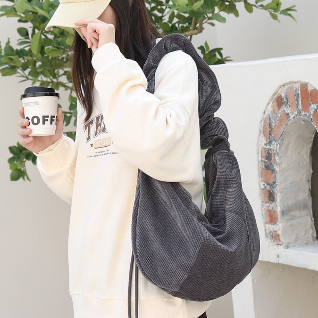 Pleated Hobo Shoulder Bag