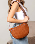 Vivienne Solid Woven Crossbody Sling Bag