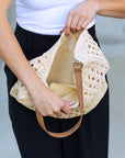 Dahlia Woven Straw Shoulder Bag