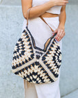 Dahlia Woven Straw Shoulder Bag