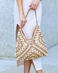 Dahlia Woven Straw Shoulder Bag