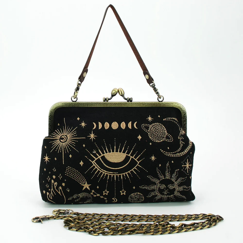 Clutches and Purses - Witchy Woman with Convertible Strap and Chain