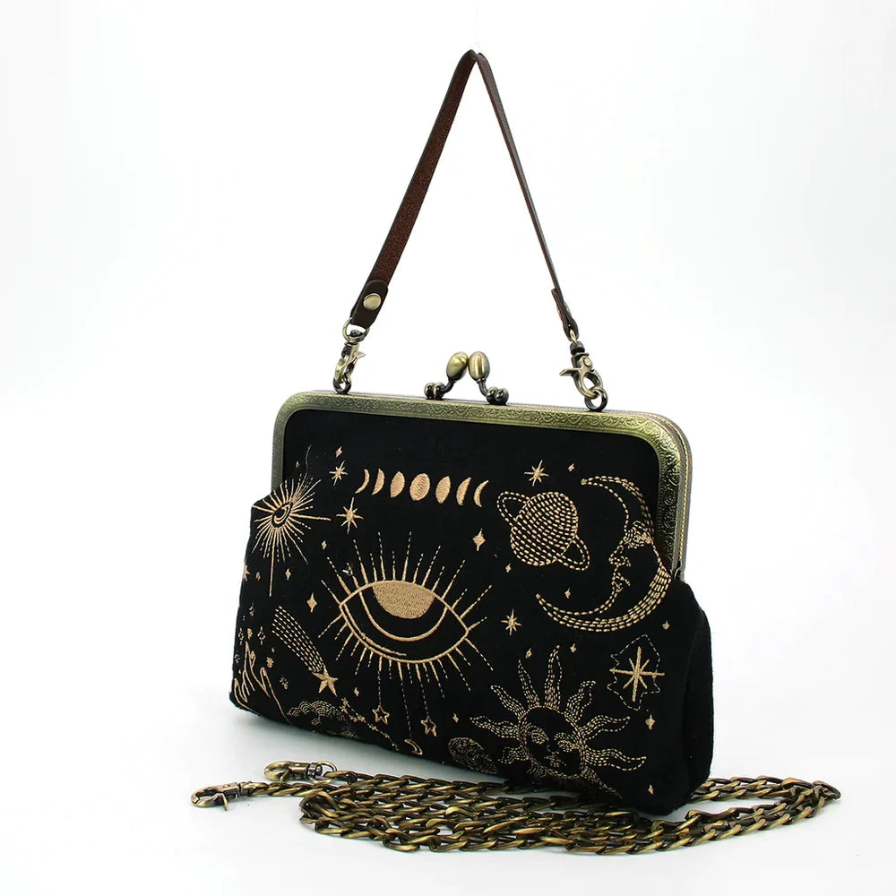 Clutches and Purses - Witchy Woman with Convertible Strap and Chain