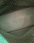 The Willow | Large Woven Vegan Leather Tote - Green.