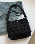 Maya Basket Weave Puffer Tote