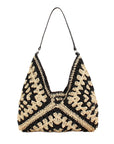 Dahlia Woven Straw Shoulder Bag