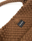 The Charli | Large Woven Neoprene Tote with Wristlet | Chocolate