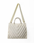 Carmen Puffer Tote in Winter White