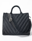 Carmen Puffer Tote — side profile showing depth and top handles