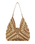 Dahlia Woven Straw Shoulder Bag