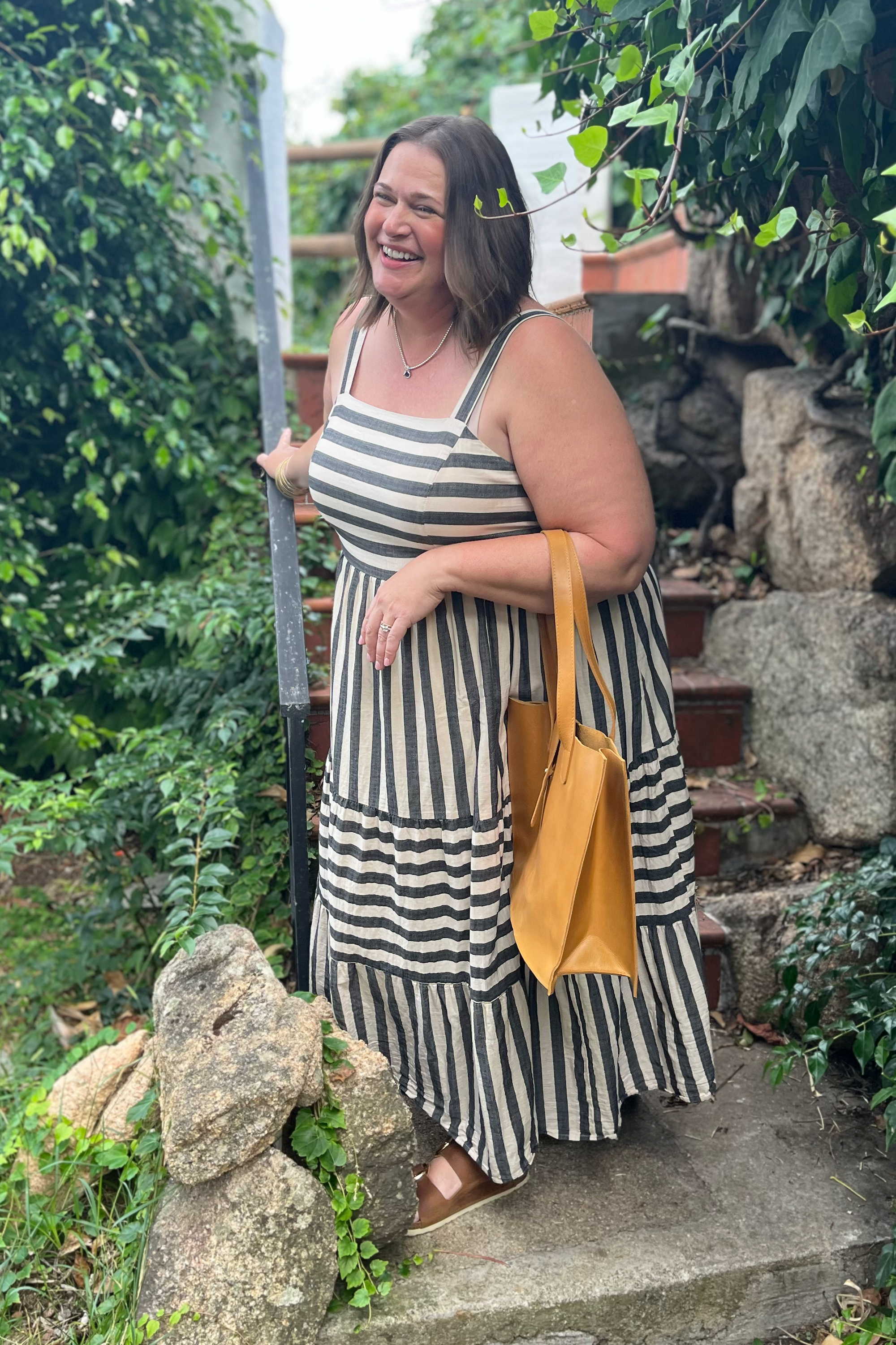 Large Leather Handbag — Caramel