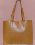 Large Leather Handbag — Caramel