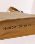 Large Leather Handbag — Caramel