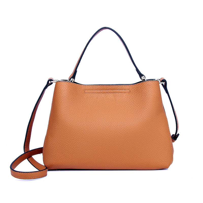 Elegant Genuine Leather Handbag - Fashionable Casual Leather Tote Purse &amp; Shoulder Crossbody Bag for Women