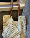 Grid-Knit Hobo