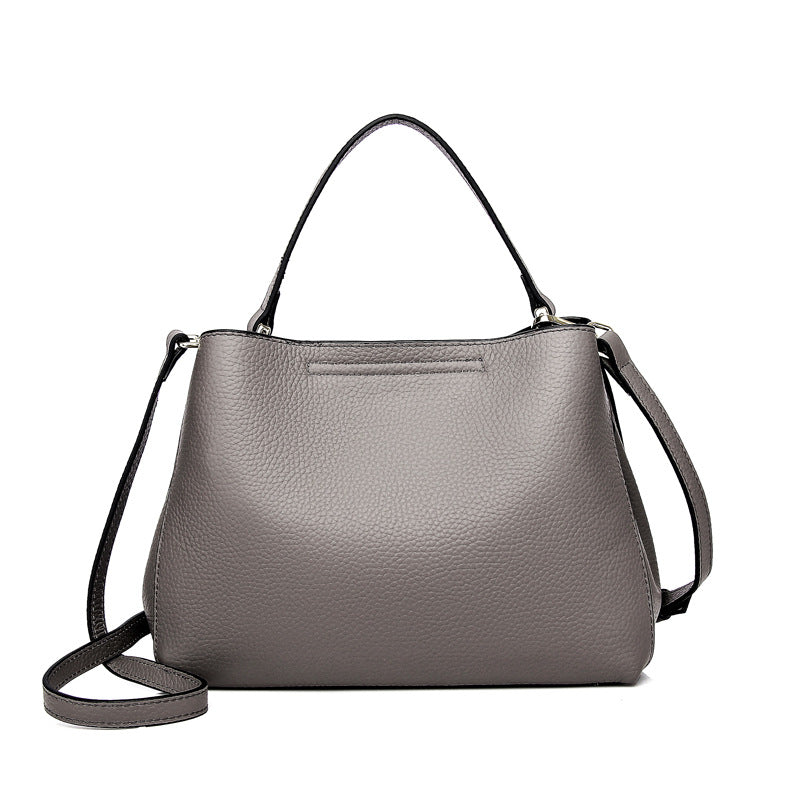 Elegant Genuine Leather Handbag - Fashionable Casual Leather Tote Purse &amp; Shoulder Crossbody Bag for Women