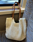 Grid-Knit Hobo