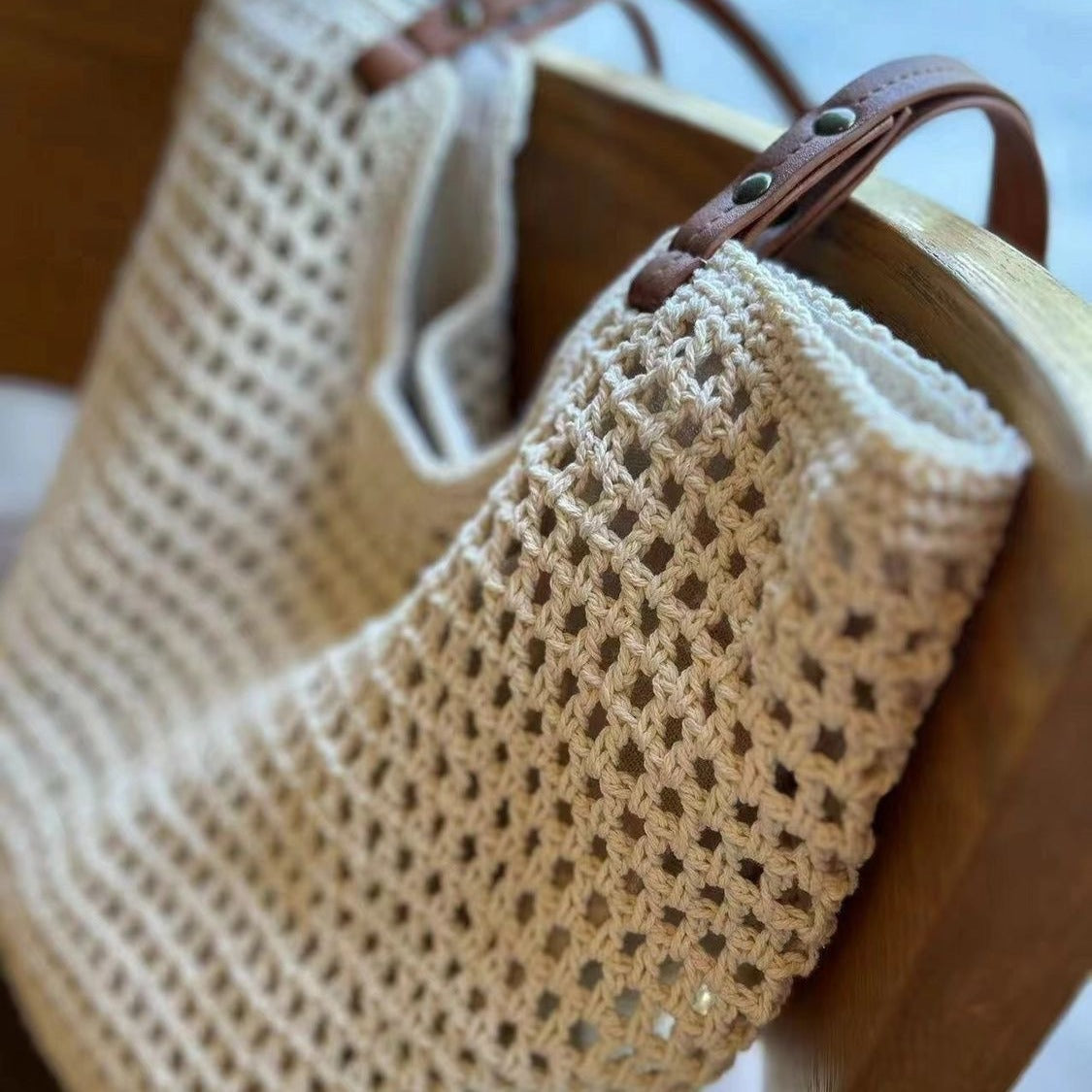 Grid-Knit Hobo
