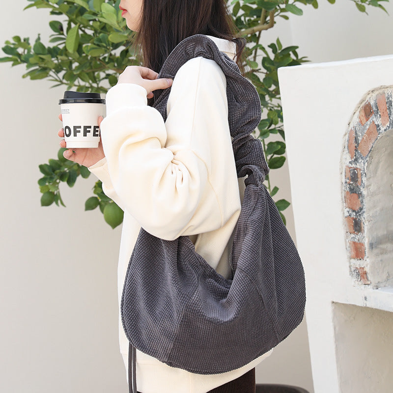 Pleated Hobo Shoulder Bag