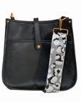Vegan Leather Crossbody Bag (BLACK) - Pick Your Strap