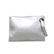 Silver oversized clutch