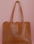 Scalloped Large Leather Handbag