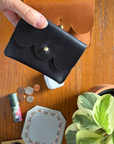 Scalloped Leather Card Carrier