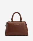 Zita (brown) - Italian calf leather women's handbag (with shoulder strap)